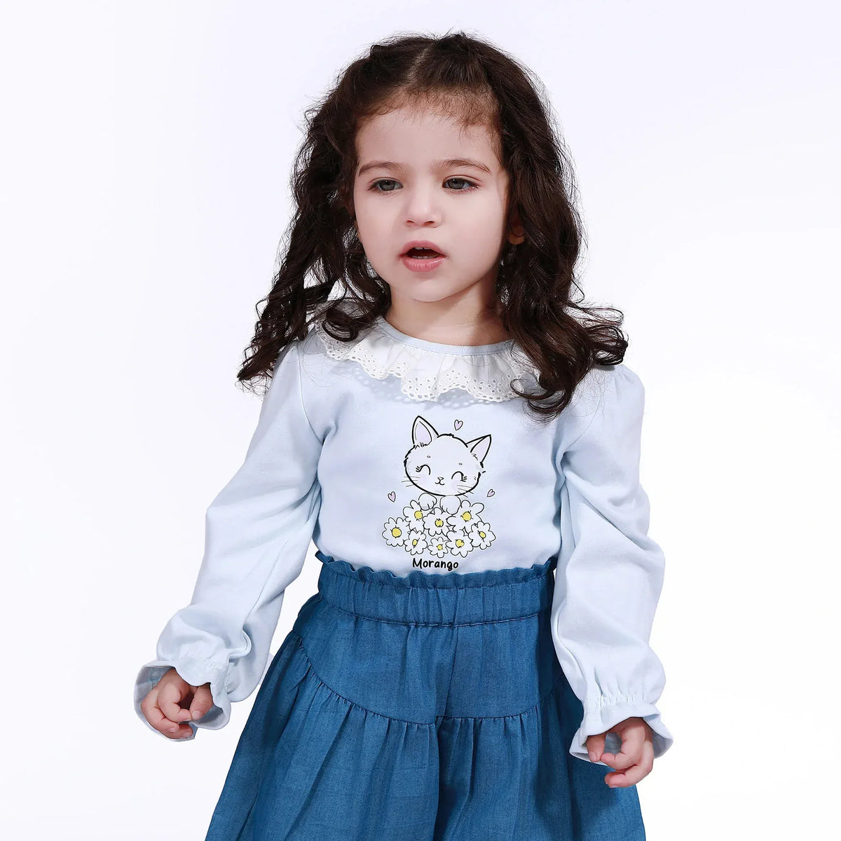 Light Blue Street Look T.Shirt For Baby Girl Image