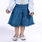 Dark Blue Street Look Shorts For Baby Girl Image