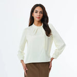 Beige Classic Blouse for Women Image