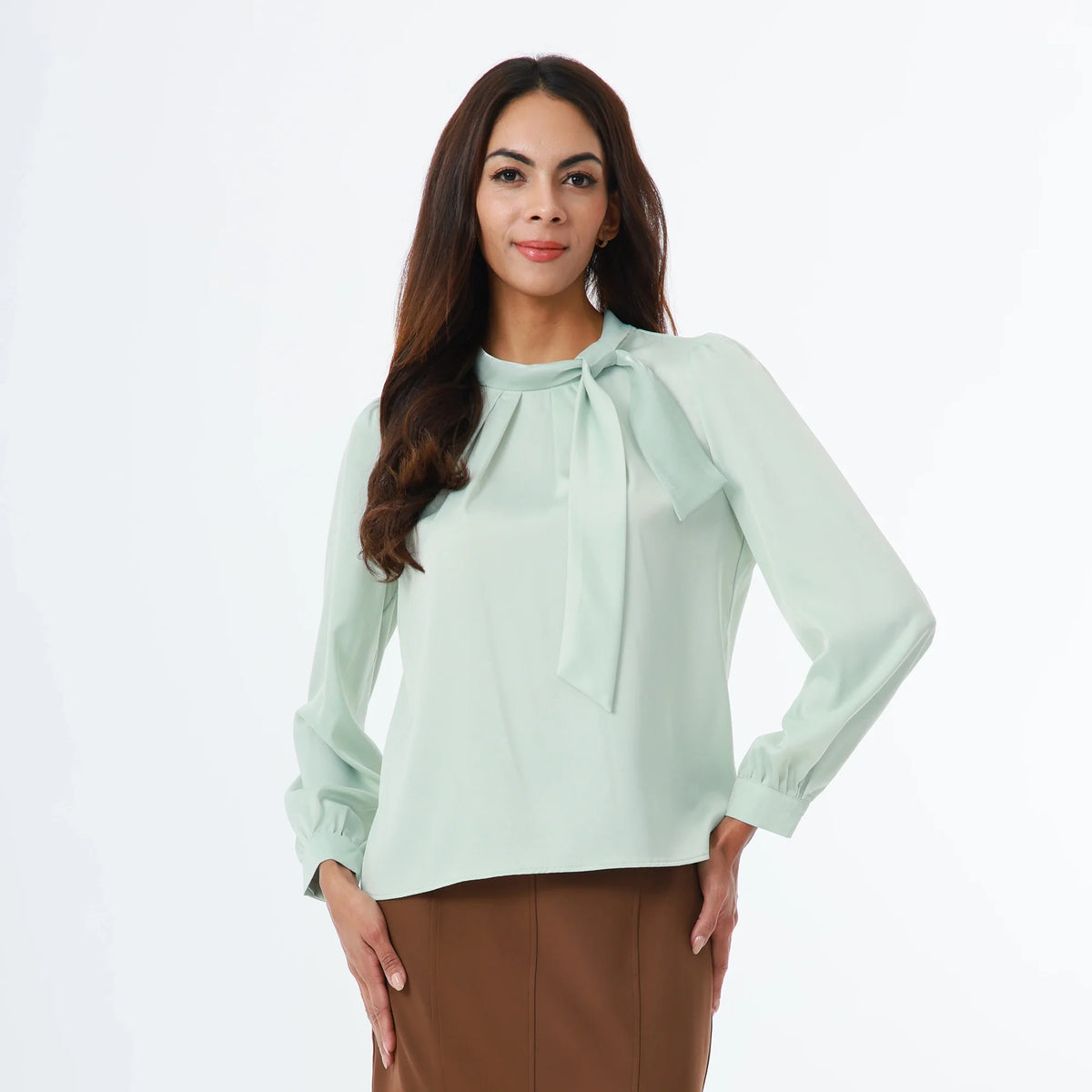 Light Green Classic Blouse for Women Image