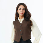 Dark Coffee Formal Waistcoat for Women Image