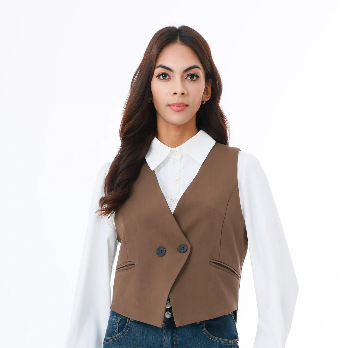 Brown Fashion Waistcoat for Women Image