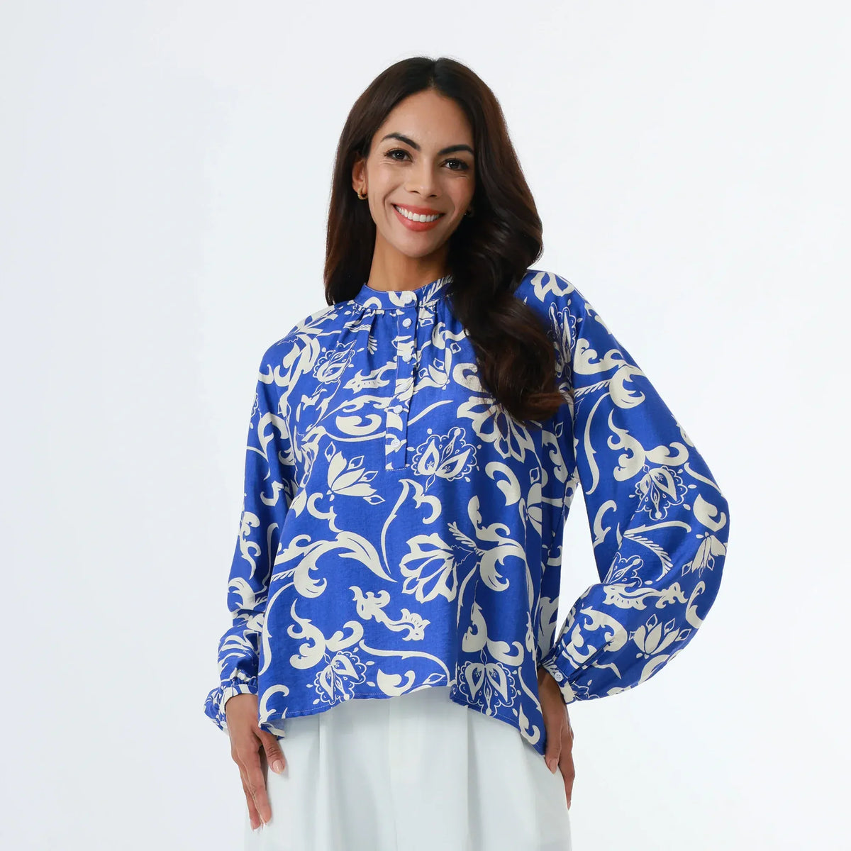 Blue Fashion Blouse for Women Image