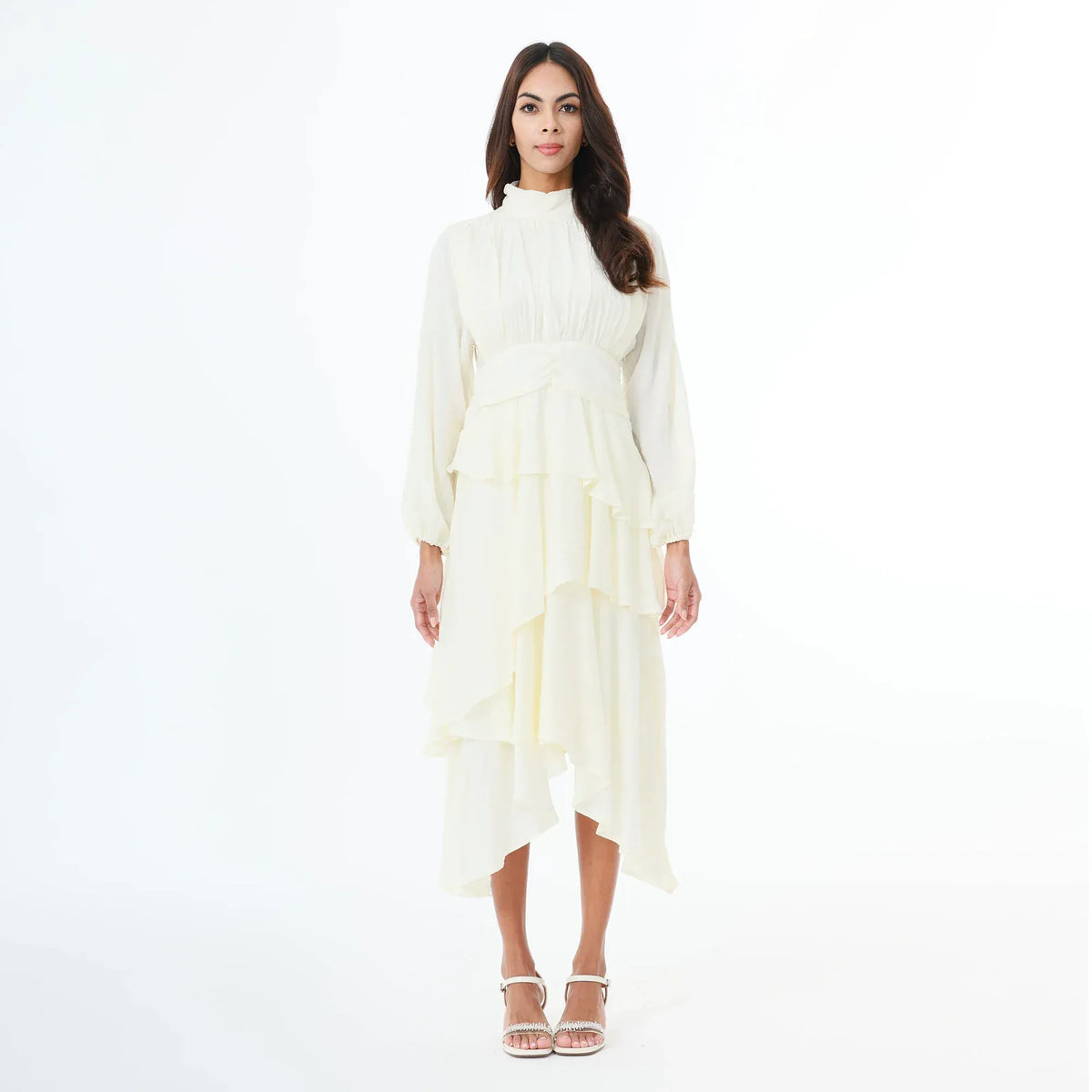 Beige Plain Dress for Women Image