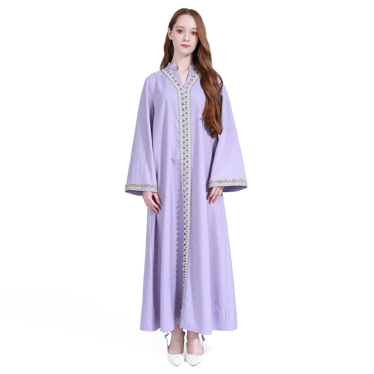 Purple Floral Galabia for Women Image