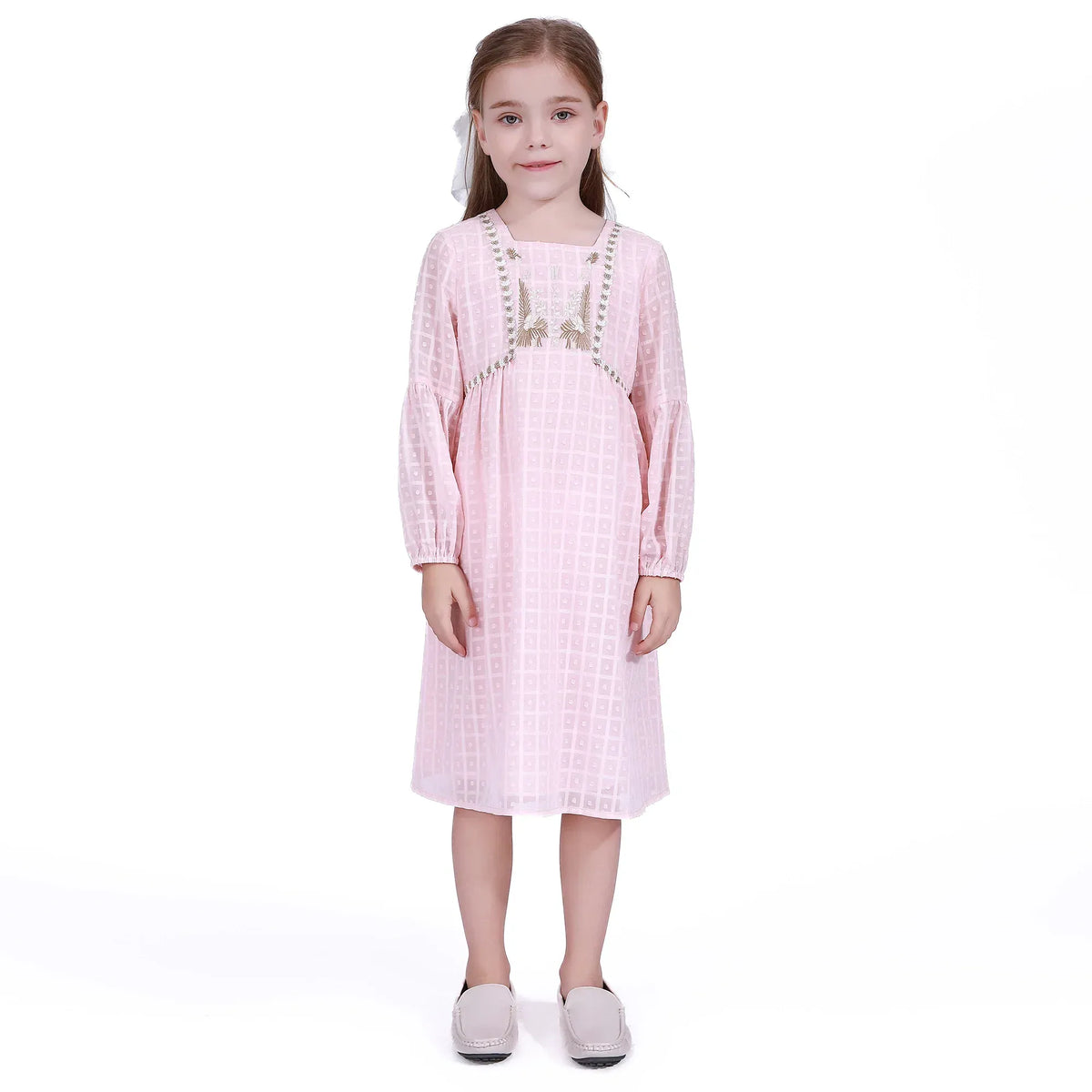 Pink Floral Galabia for Girls Image