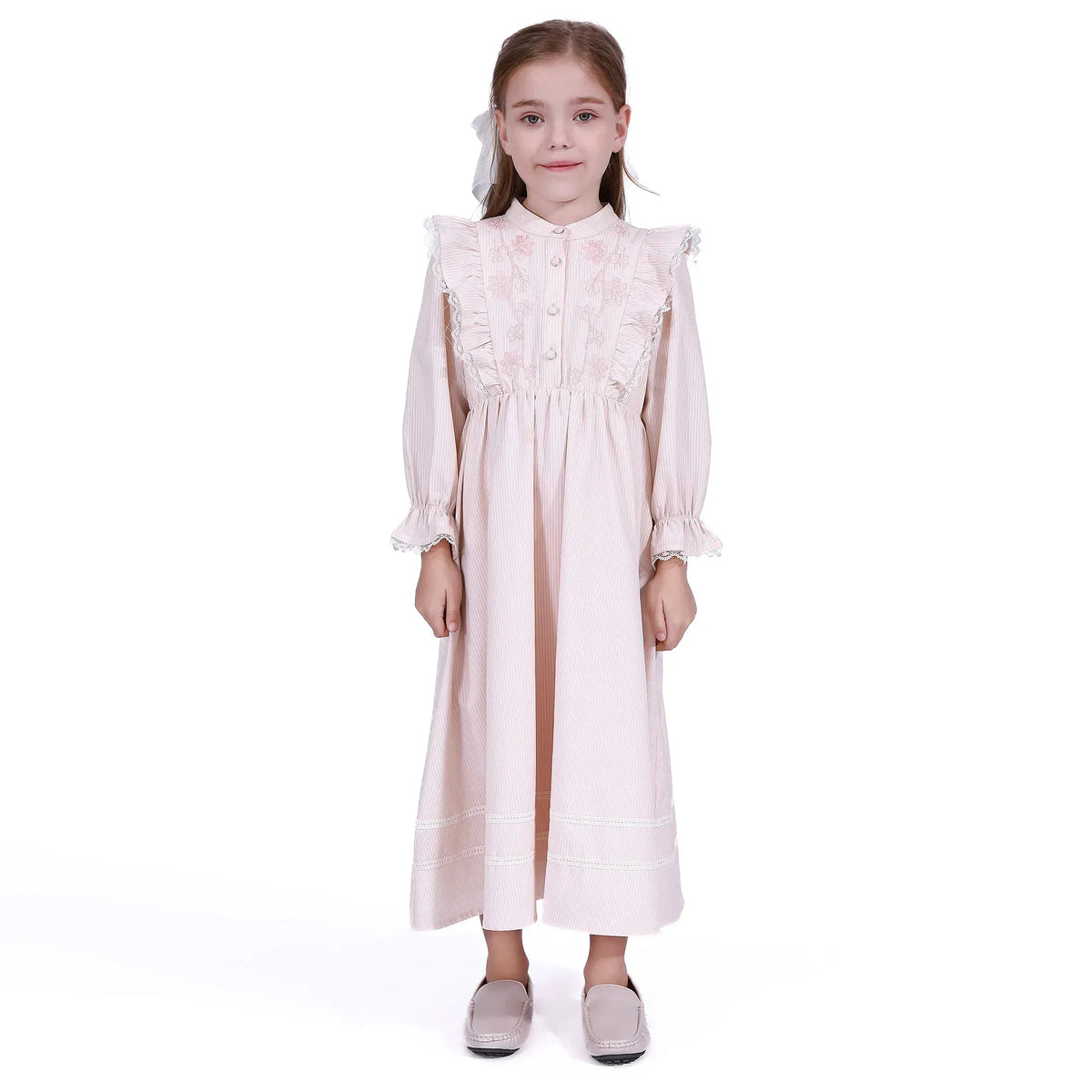 Orange Floral Galabia for Girls Image