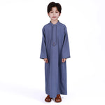 Dark Blue Embroidery Thoub for Boys Image