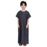 Dark Grey Thoub Arabic Style For Boys Image