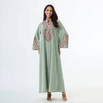 Bean Green Embroidery Galabia for Women Image