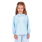 Light Lake Green Plain Formal Blouse for Girls Image