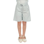 Light Blue Solid Formal Shorts for Girls Image