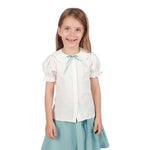 Off White Quilting Formal Shirt for Girls Image