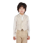 Beige Solid Formal Waistcoat for Boys Image
