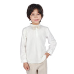 Off White Plain Formal Shirt for Boys Image