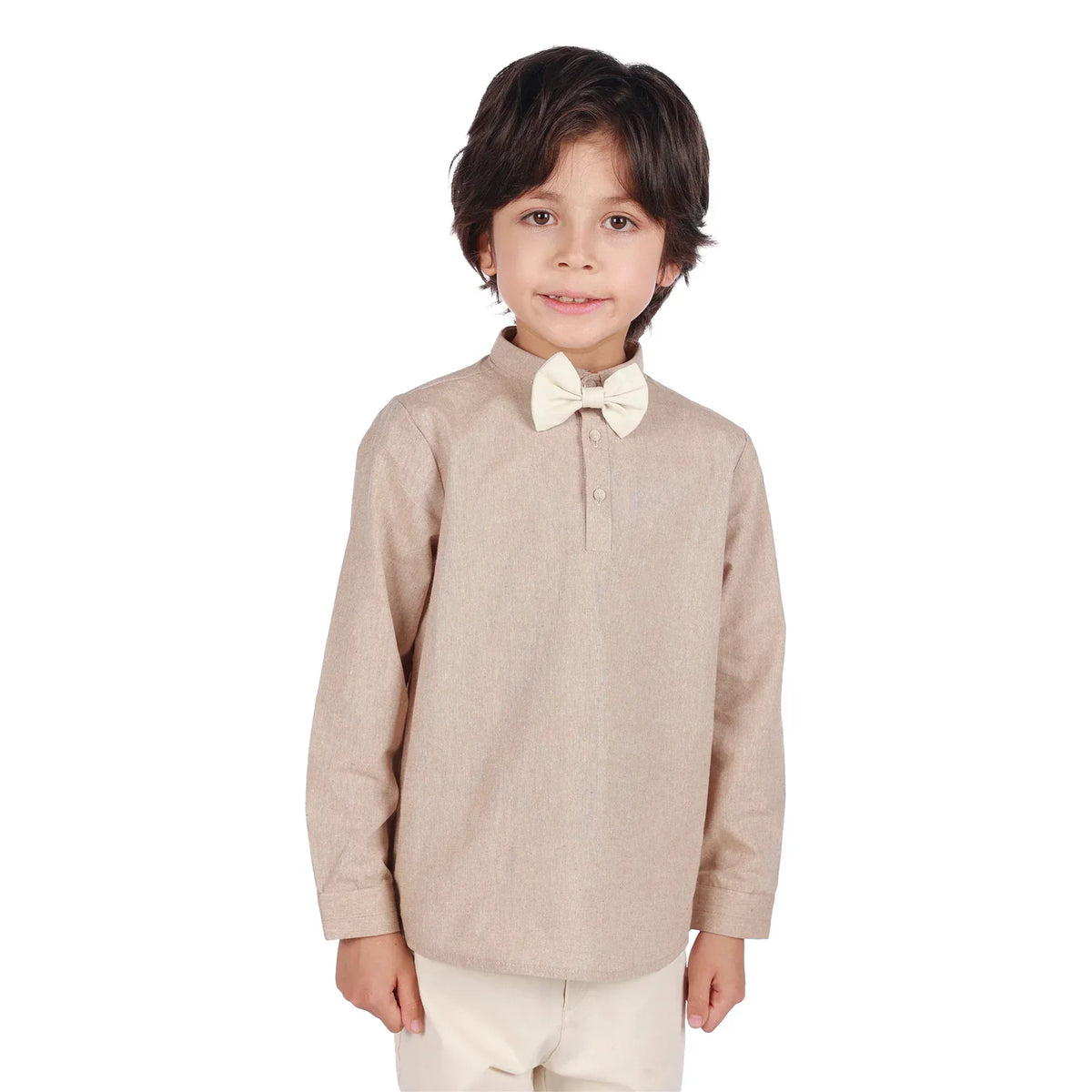 Khaki Solid Formal Blouse for Boys Image