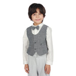 Dark Grey Embroidery Formal Waistcoat for Boys Image