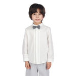 Off White Plain Formal Shirt for Boys Image