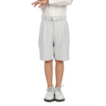 Light Grey Plain Formal Shorts for Boys Image