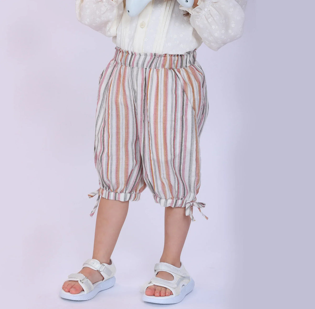 Pink Striped Shorts for Baby Girl Image