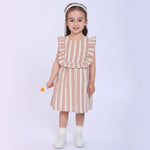 Light Coffee Checked Dress for Baby Girl Image