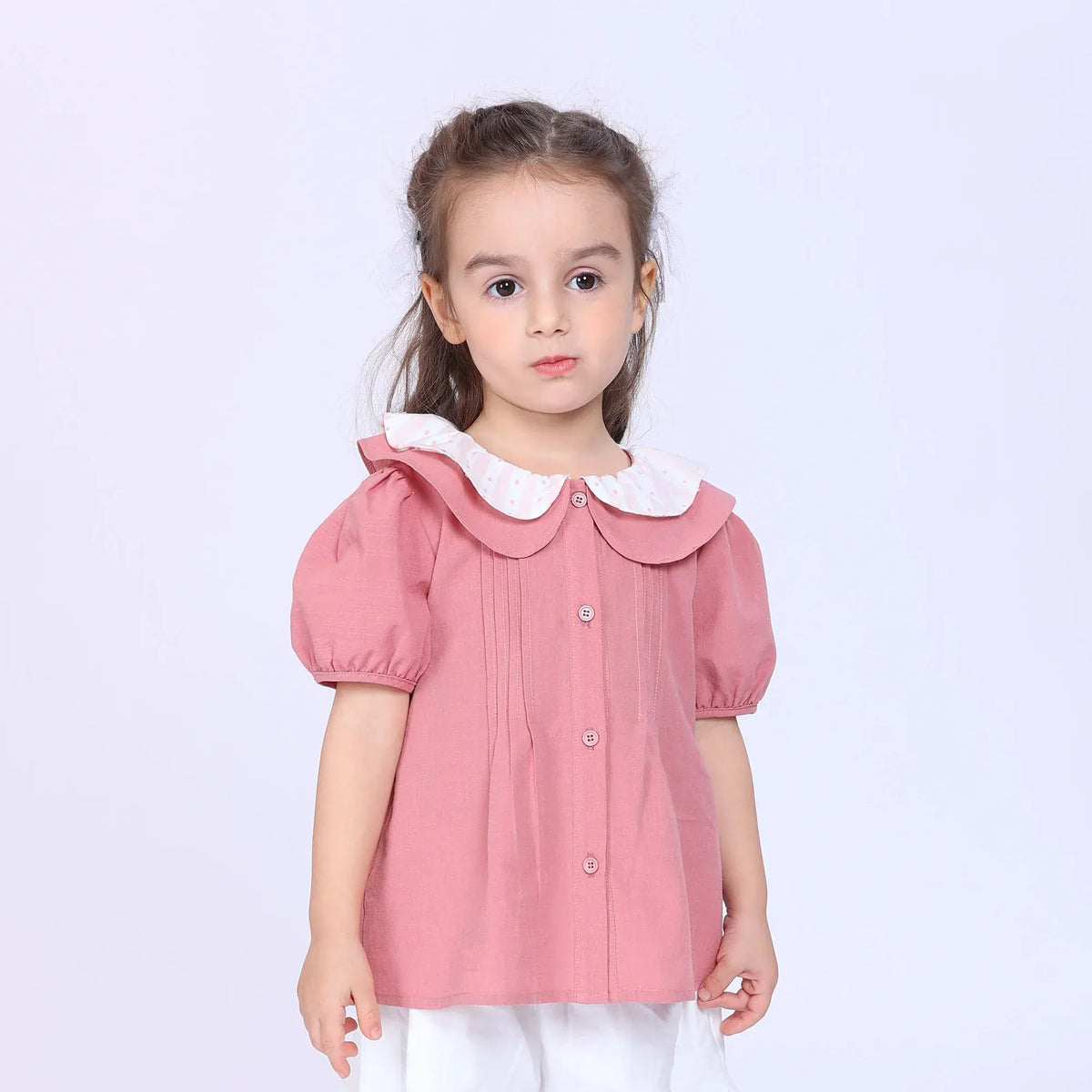 Dark Pink Quilting Shirt for Baby Girl Image