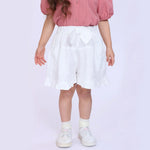 Off White Plain Shorts for Baby Girl Image