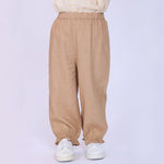 Light Coffee Plain Pants for Baby Girl Image