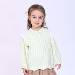 Light Green Striped Blouse for Baby Girl Image
