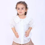 White Jacquard Shirt for Baby Girl Image