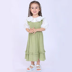 Green Plain Dress for Baby Girl Image