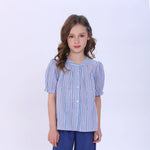 Blue Striped Shirt for Girls Image