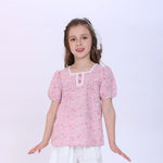 Light Purple Floral Blouse for Girls Image