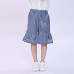 Navy Striped Shorts for Girls Image