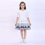 White Embroidery Dress for Girls Image