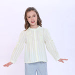 Light Yellow Striped Shirt for Girls Image