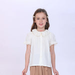 Light Beige laced Shirt for Girls Image