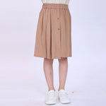 Light Coffee Plain Shorts for Girls Image