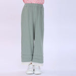 Green Plain Pants for Girls Image