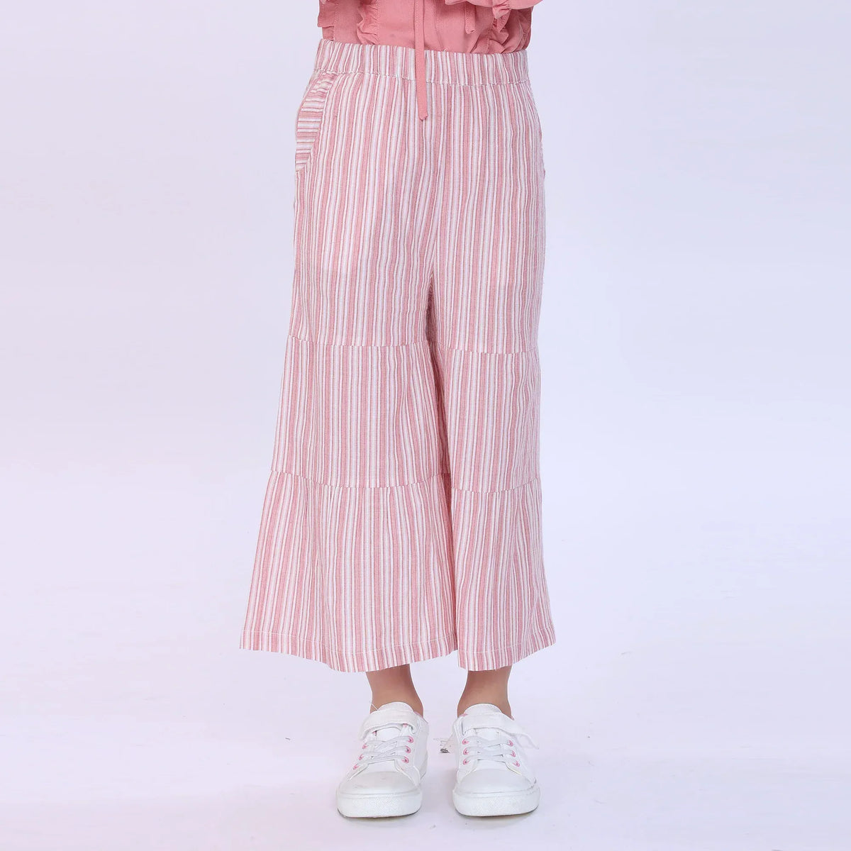 Pink Striped Pants for Girls Image