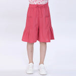 Watermelon Red Plain Shorts for Girls Image