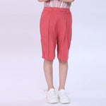 Rust Red Plain Shorts for Girls Image