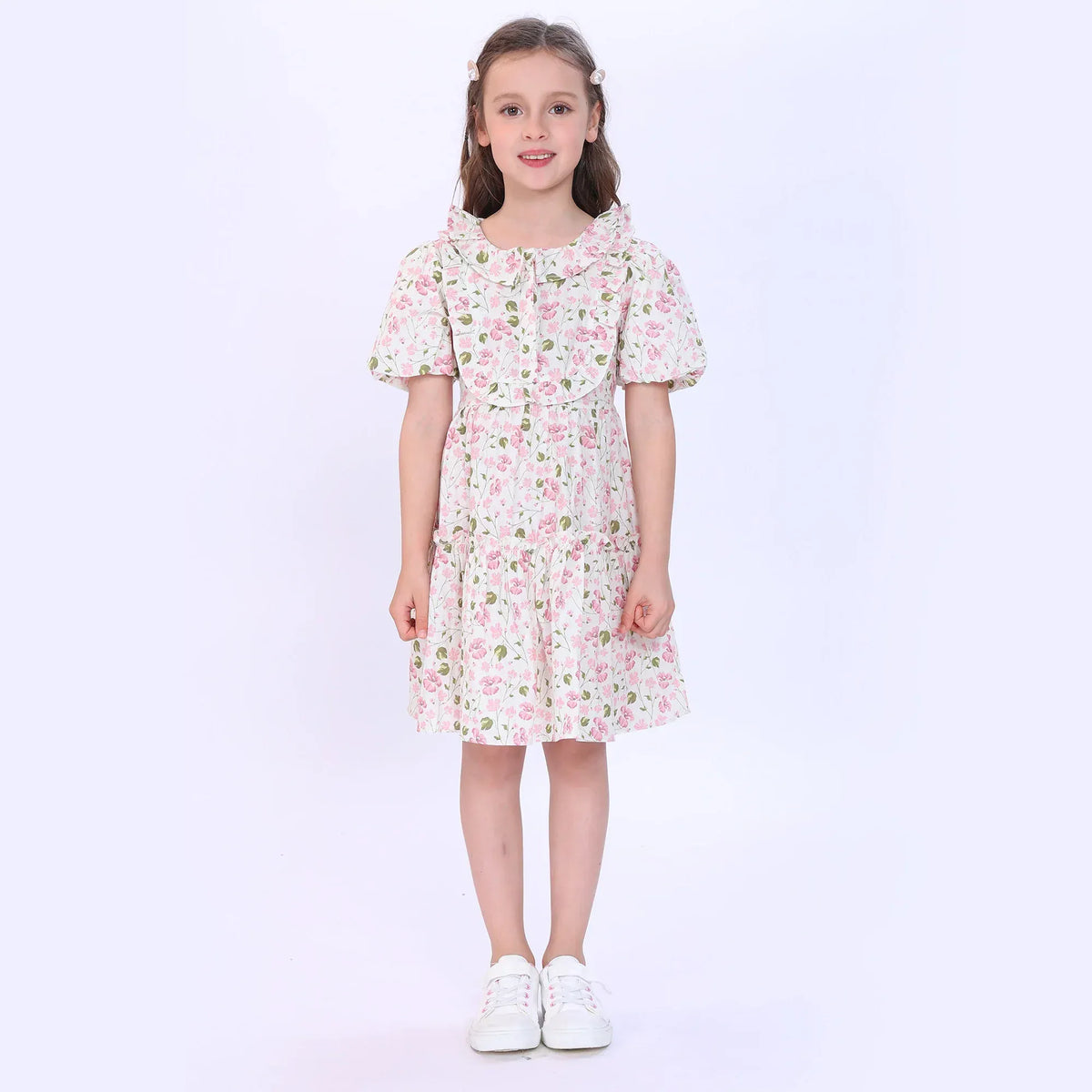 Pink Floral Dress for Girls Image