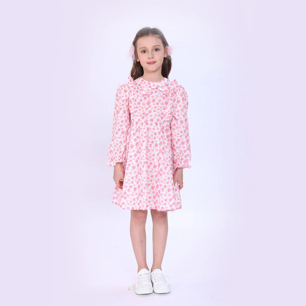 Fuchsia Floral Dress for Girls Image