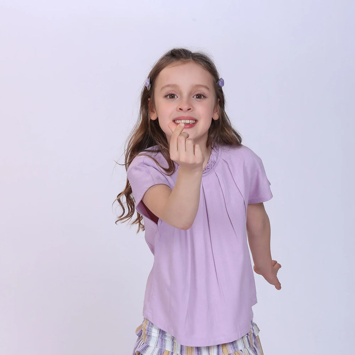 Purple Plain Blouse for Girls Image