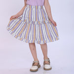 Purple Striped Skirt for Girls Image