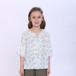 White Floral Blouse for Girls Image