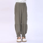 Army Green Plain Pants for Girls Image