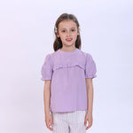 Purple Plain Blouse for Girls Image