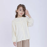 Beige Plain Shirt for Girls Image